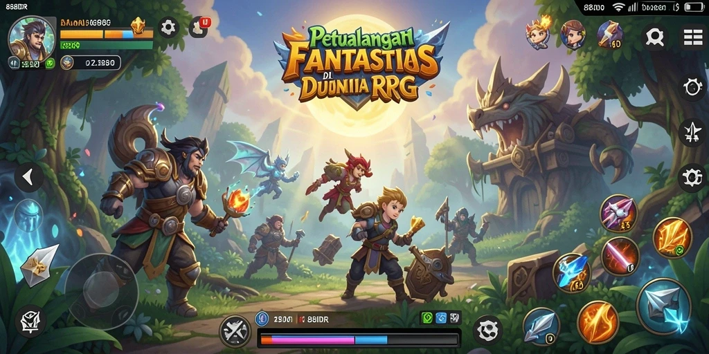 Tampilan gameplay menawan 888IDR di dunia RPG.