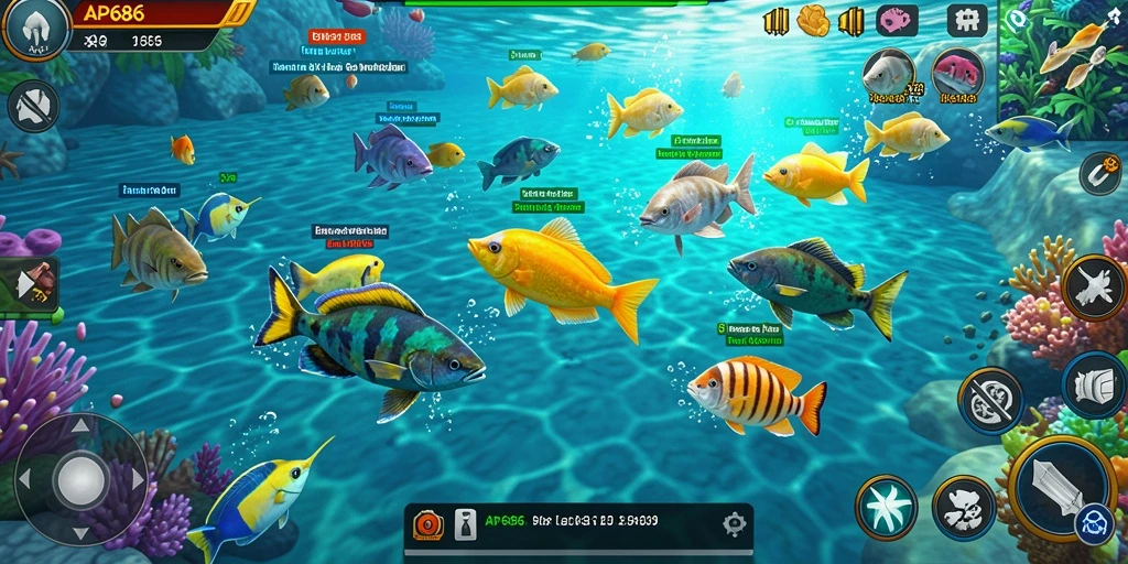 Tampilan menawan dari gameplay Tembak Ikan di AP686.