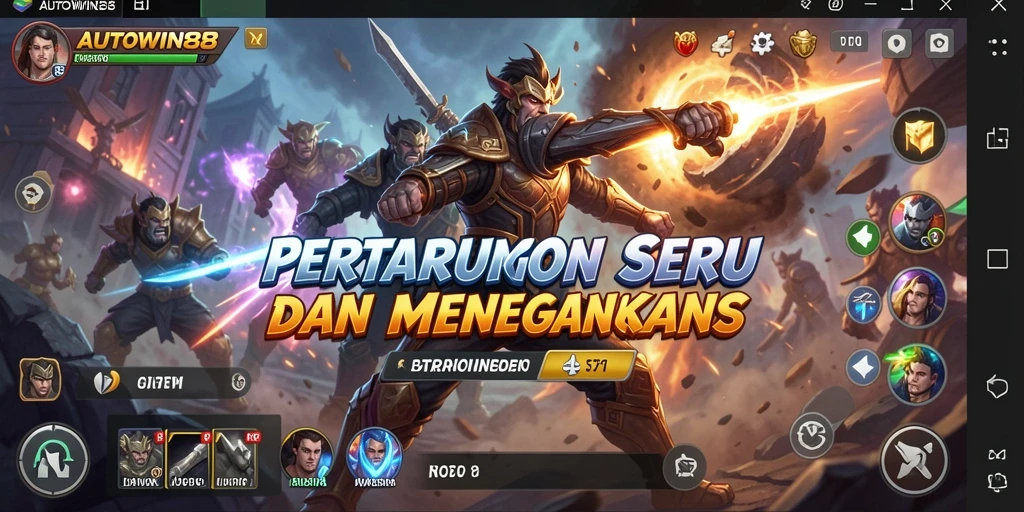 Gameplay otomatis AUTOWIN88 dengan pertarungan dinamis dan karakter menarik.