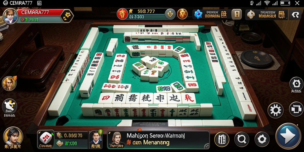 Screenshot gameplay CEMARA777 yang menampilkan momen seru permainan Mahjong.