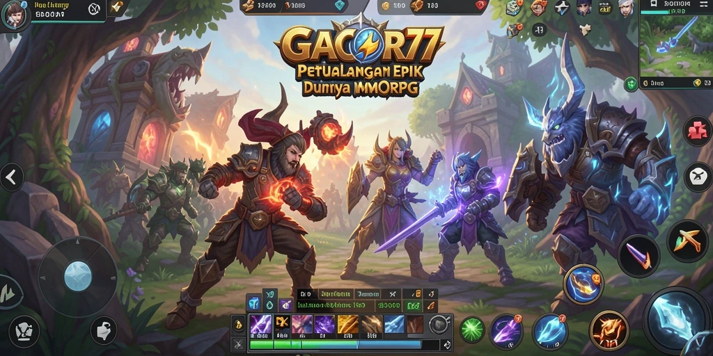 Tampilan menarik gameplay GACOR77 yang penuh aksi MMORPG.