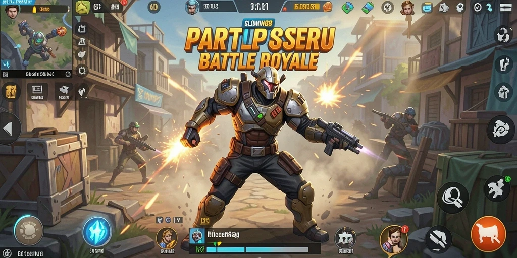 Screenshot GLOWIN88 menampilkan pertarungan seru di arena Battle Royale.