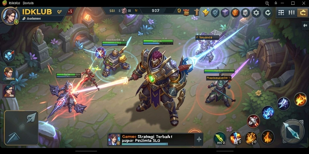 Screenshot menunjukkan pertempuran seru dalam game SLG yang menarik.