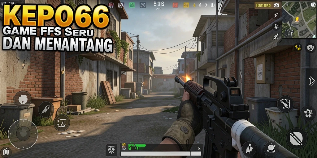 Tangkapan layar gameplay KEPO66 yang menunjukkan aksi intens di lapangan tempur FPS.