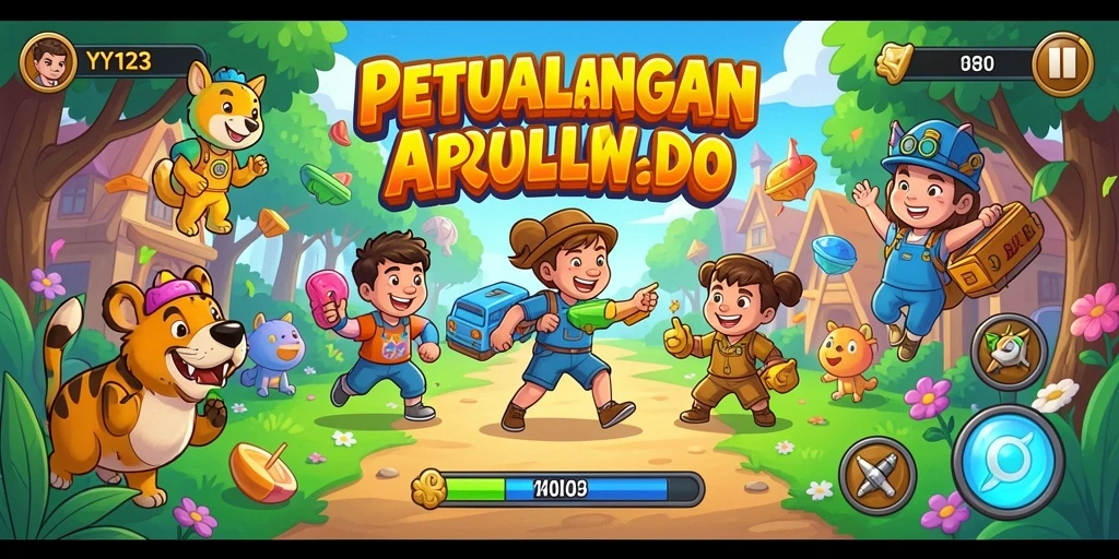 Screenshot utama dari gameplay seru YY123, menunjukkan aksi menantang.